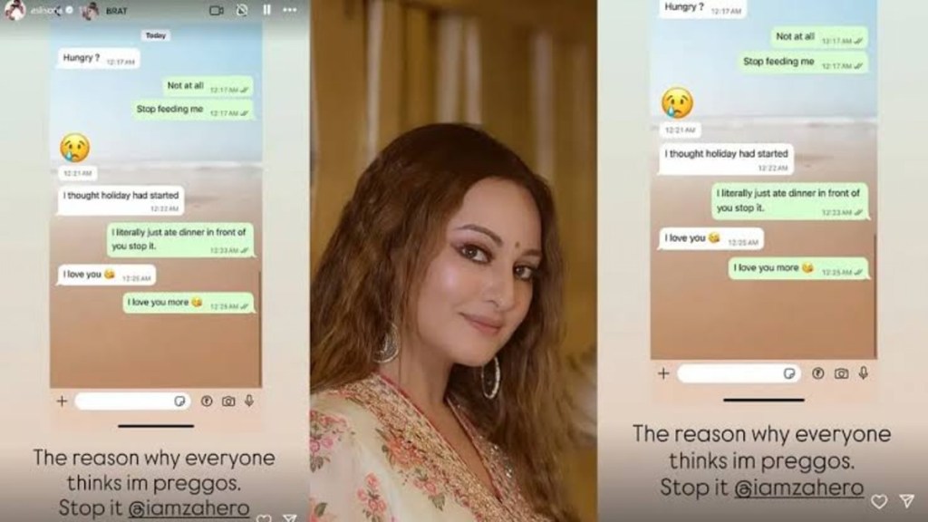 ‘Stop It’, Sonakshi Sinha Shared Screenshot of Her Chat With Husband Zaheer Iqbal Citing Why Rumors of Her Pregnancy Are&nbsp;There