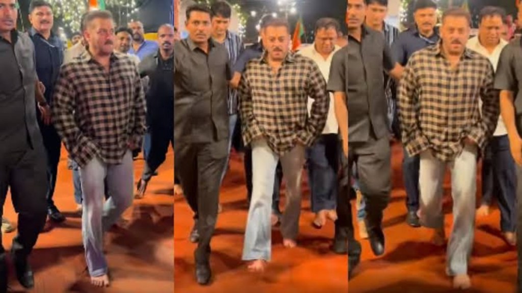 Salman Khan Seen Running Barefoot Towards His Car Along With His Z+ Security After Visiting Ganapati Bappa At Ashish Shelar’s&nbsp;Home
