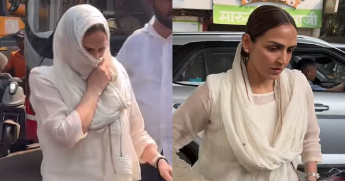 Esha Deol Seen Running Into Crematorium Crying Inconsalably Covering Her Face With Dupatta, Hema Malini Looked Devastated