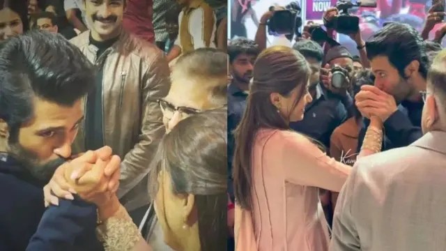 Rashmika Mandanna Blushes After Vijay Deverakonda Kissed On Her Hand In A Heartwarming&nbsp;Gesture