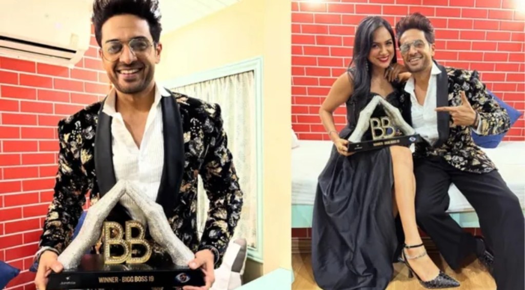Gaurav Khanna Shared First Post After Lifting the Trophy of Bigg Boss 19, Celebrates Victory With&nbsp;Wife