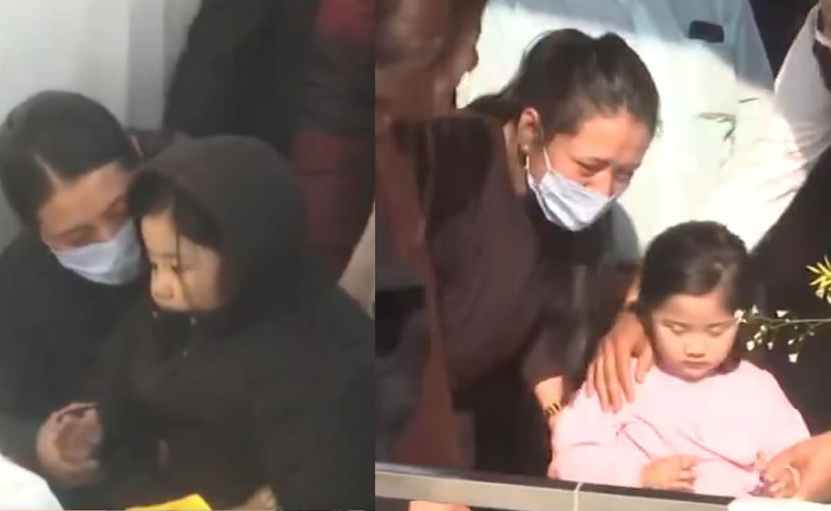 Prashant Tamang’s Little Daughter And Wife Bids Emotional Farewell in Darjeeling, Breaks Hearts