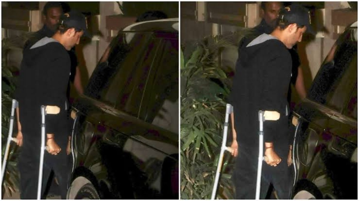 Greek God Aka Hrithik Roshan Spotted on Crutches at Party, Fans Express Concern Over Actor’s Health